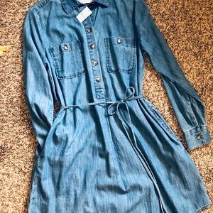 LOFT Chambray Shirt Dress NWT